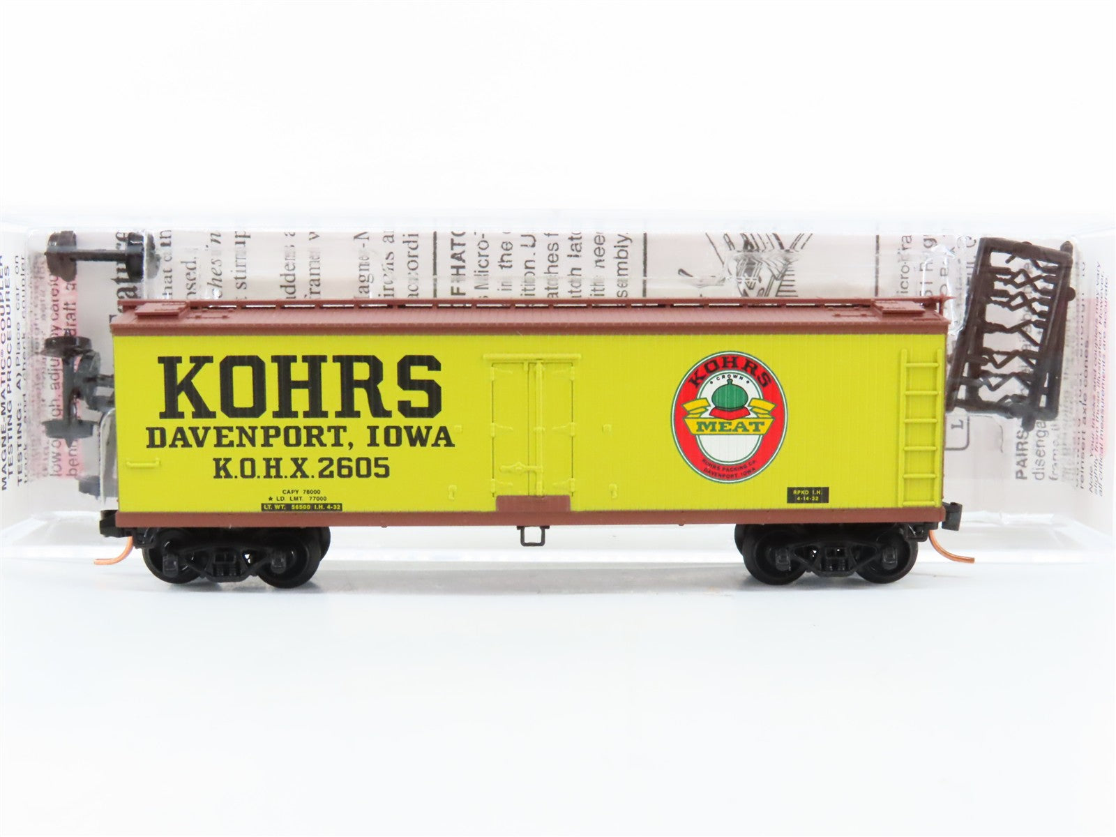 N Scale Micro-Trains MTL 49110 KOHX Kohrs Meat Packing Company 40' Reefer 2605