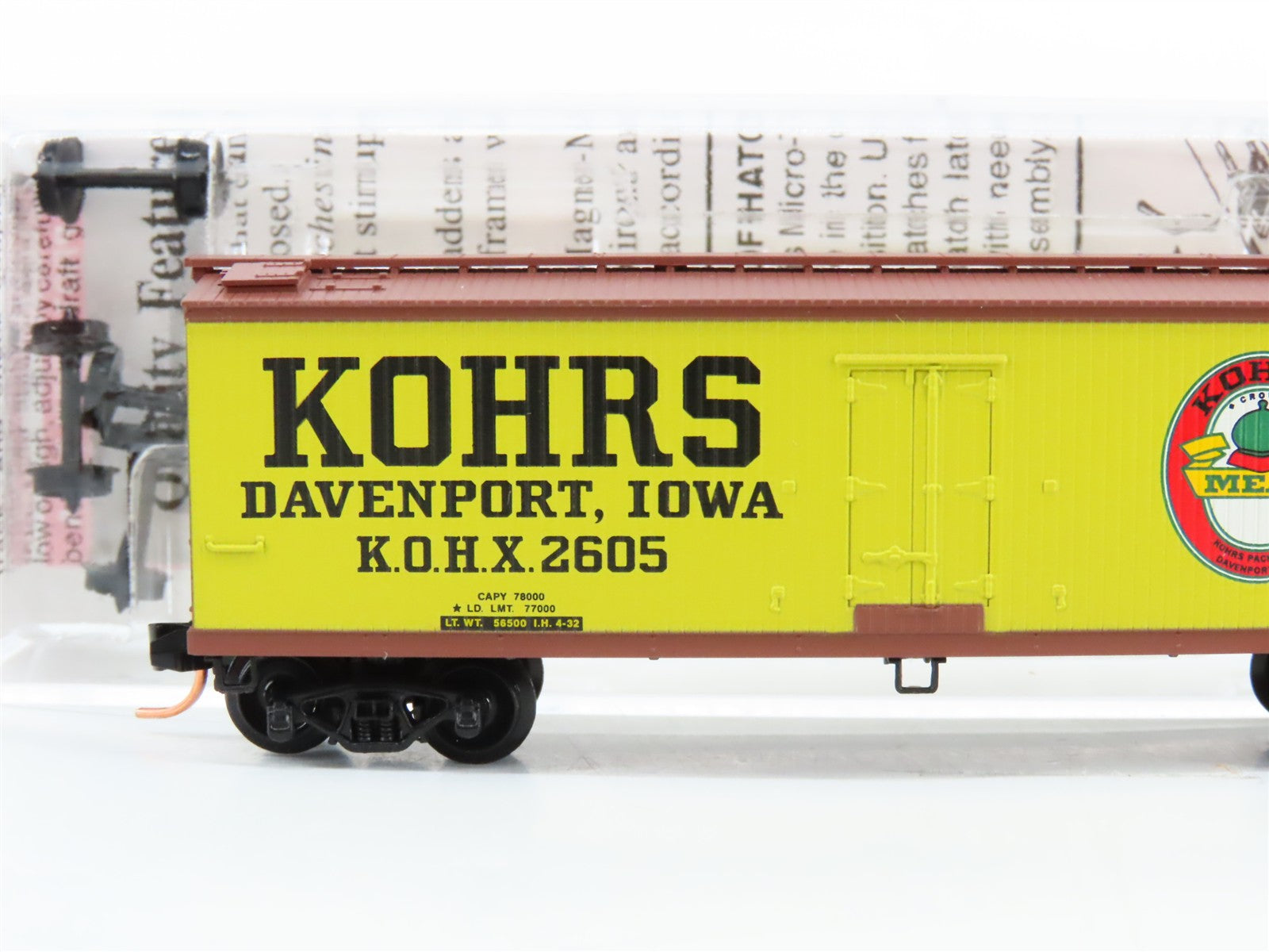 N Scale Micro-Trains MTL 49110 KOHX Kohrs Meat Packing Company 40' Reefer 2605