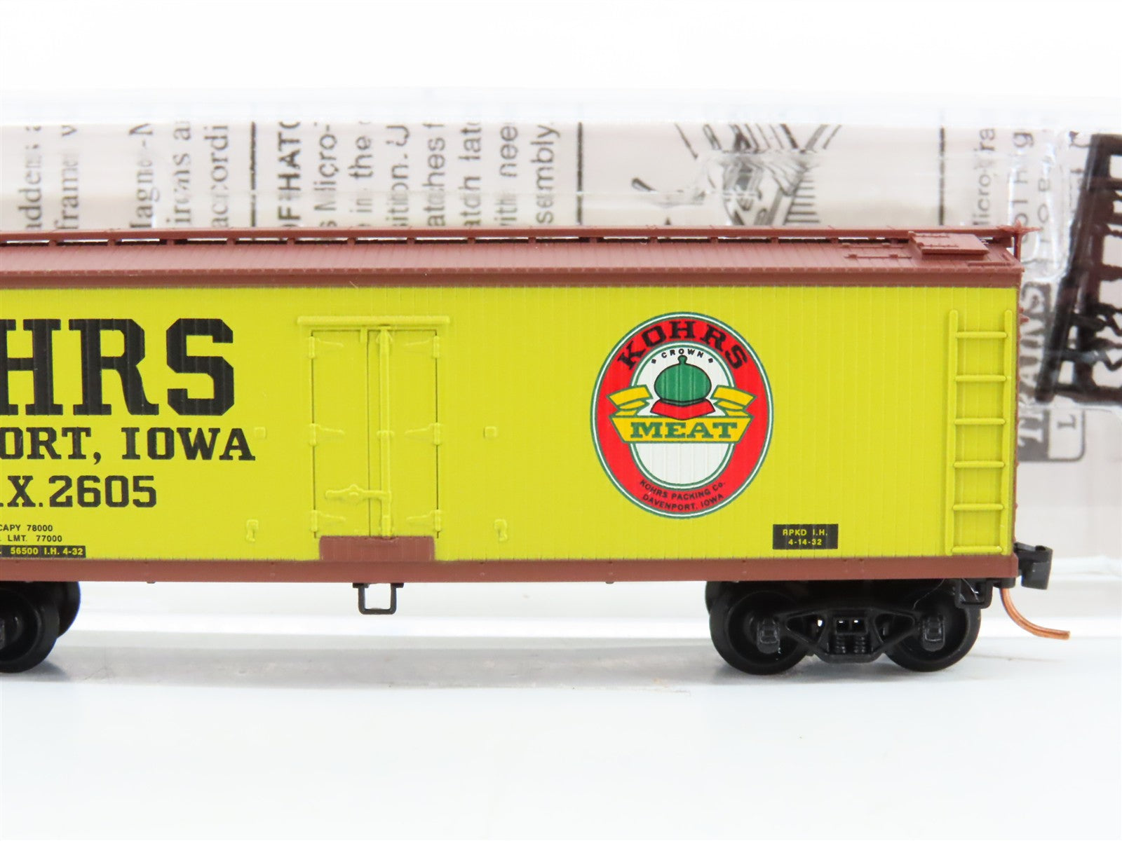 N Scale Micro-Trains MTL 49110 KOHX Kohrs Meat Packing Company 40' Reefer 2605