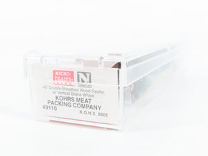 N Scale Micro-Trains MTL 49110 KOHX Kohrs Meat Packing Company 40' Reefer 2605