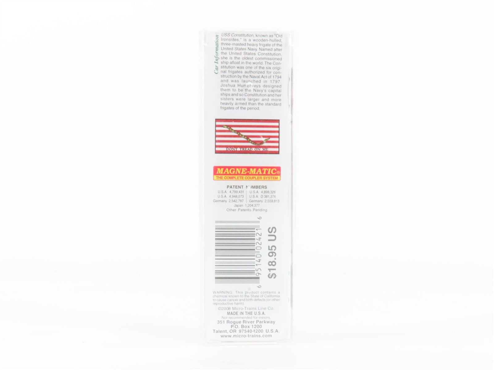 N Scale Micro-Trains MTL 03800412 IX USS Constitution 50' Box Car IX-21