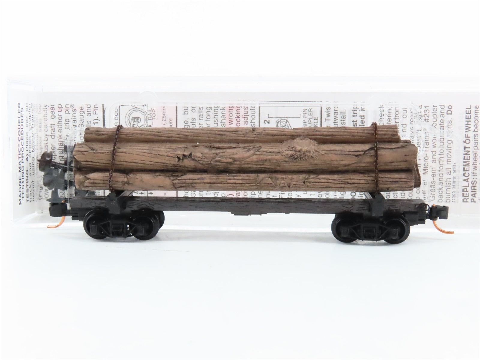 N Scale Micro-Trains MTL 113040 40' Skeleton Log Car w/ Log Load