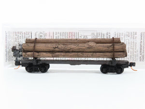 N Scale Micro-Trains MTL 113040 40' Skeleton Log Car w/ Log Load
