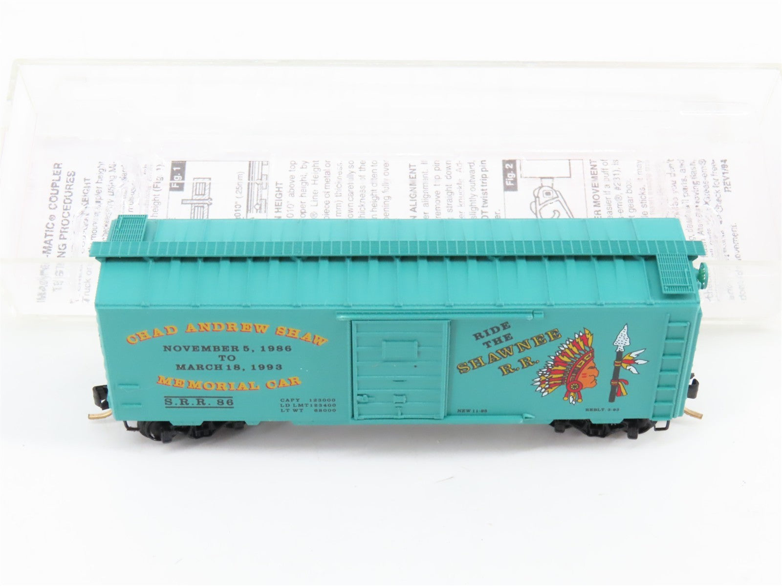 N Micro-Trains MTL Special Run #1 SRR Shawnee Railroad CAS Memorial Box Car 86