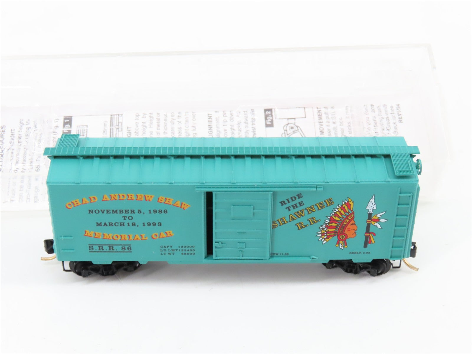 N Micro-Trains MTL Special Run #1 SRR Shawnee Railroad CAS Memorial Box Car 86