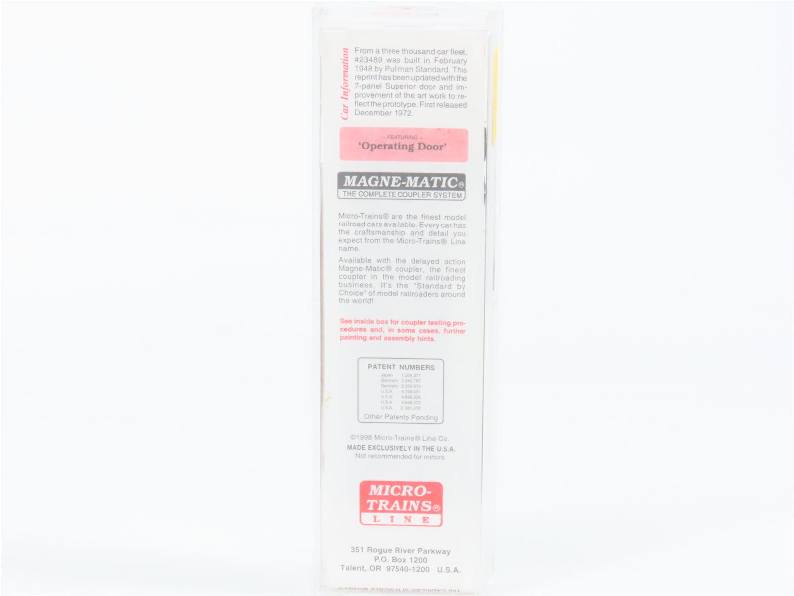 N Scale Micro-Trains MTL 20062 Southern Railway 40' Box Car 23489