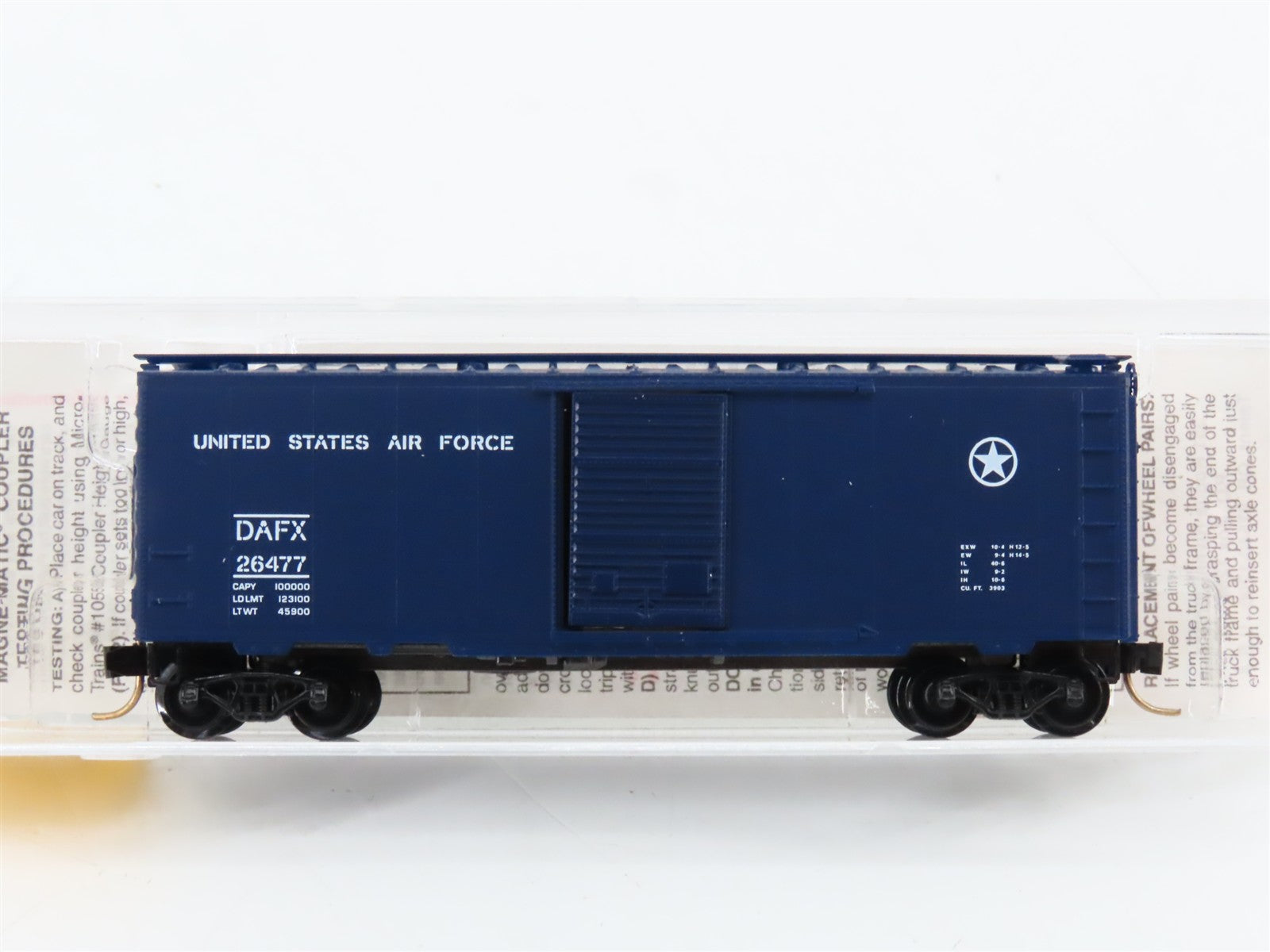 N Scale Micro-Trains MTL 20446 DAFX United States Air Force 40' Box Car 26477