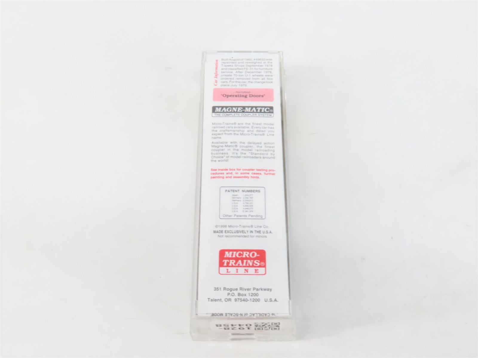 N Scale Micro-Trains MTL 76030 ATSF Santa Fe 50' Box Car 49633