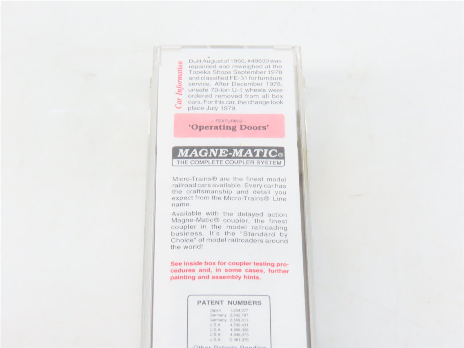 N Scale Micro-Trains MTL 76030 ATSF Santa Fe 50' Box Car 49633