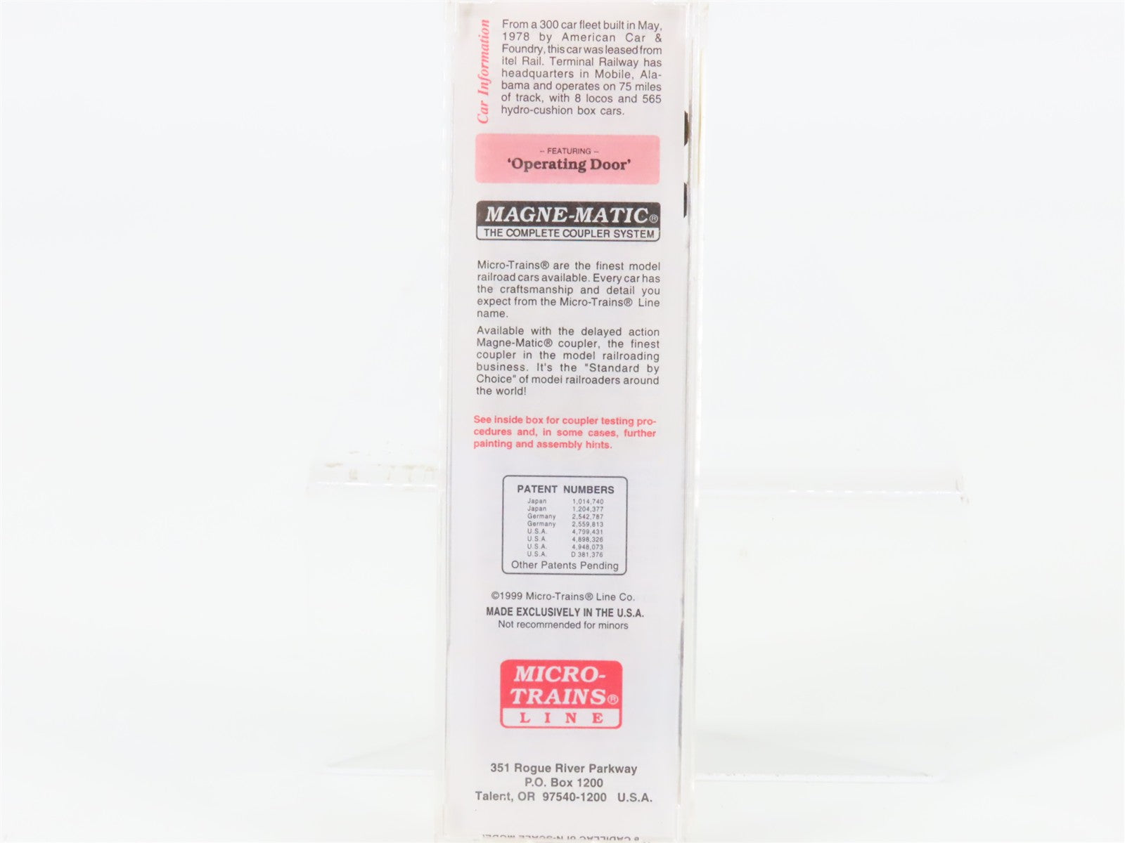 N Scale Micro-Trains MTL 25160 Terminal Railway - Alabama State Docks Box Car