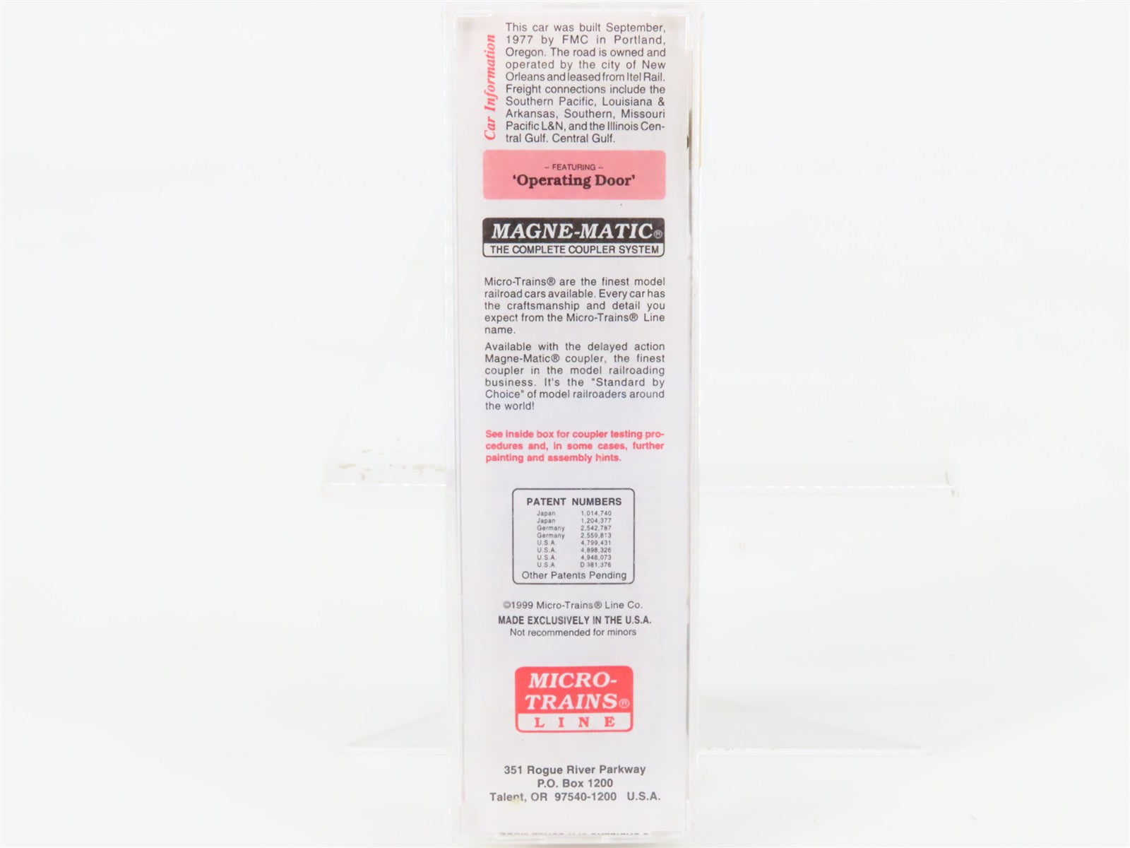 N Scale Micro-Trains MTL 25110 NOPB New Orleans Public Belt 50' Box Car 3978