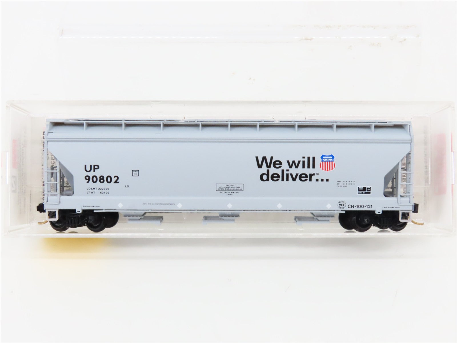 N Scale Micro-Trains MTL 94120 UP Union Pacific 3-Bay Covered Hopper 90802