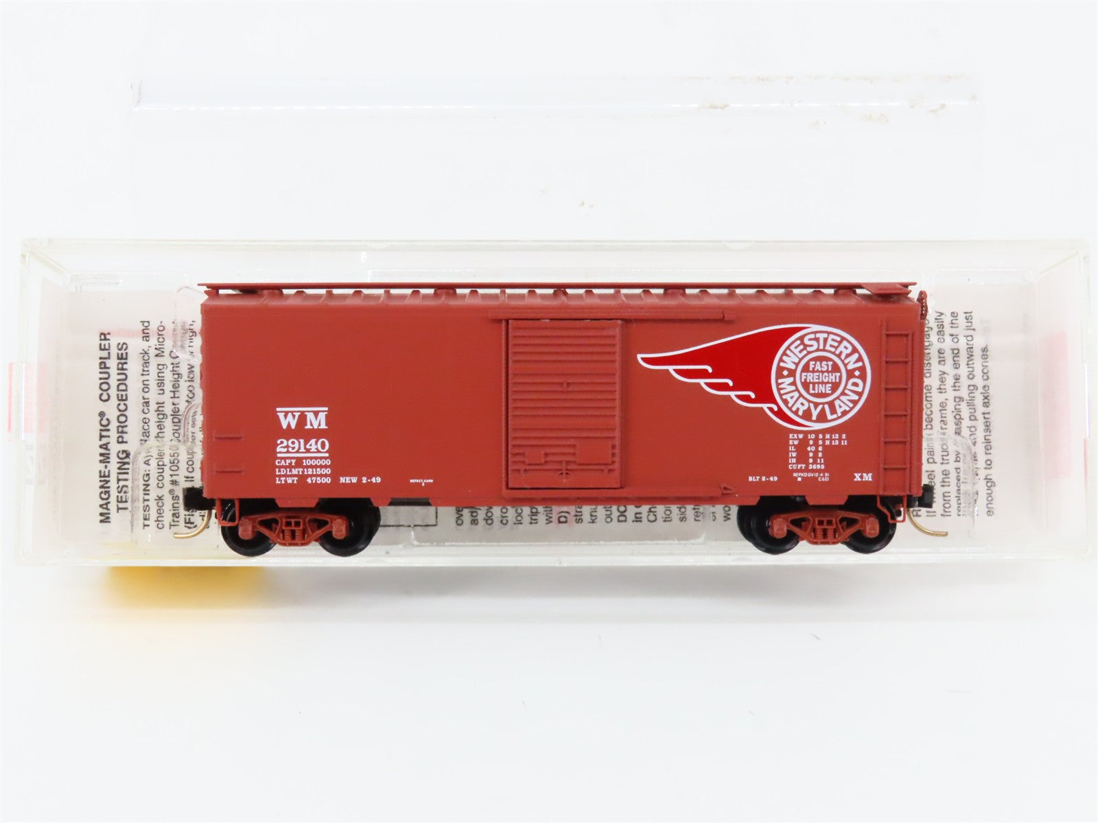 N Scale Micro-Trains MTL 20396 WM Western Maryland 40' Box Car 29140