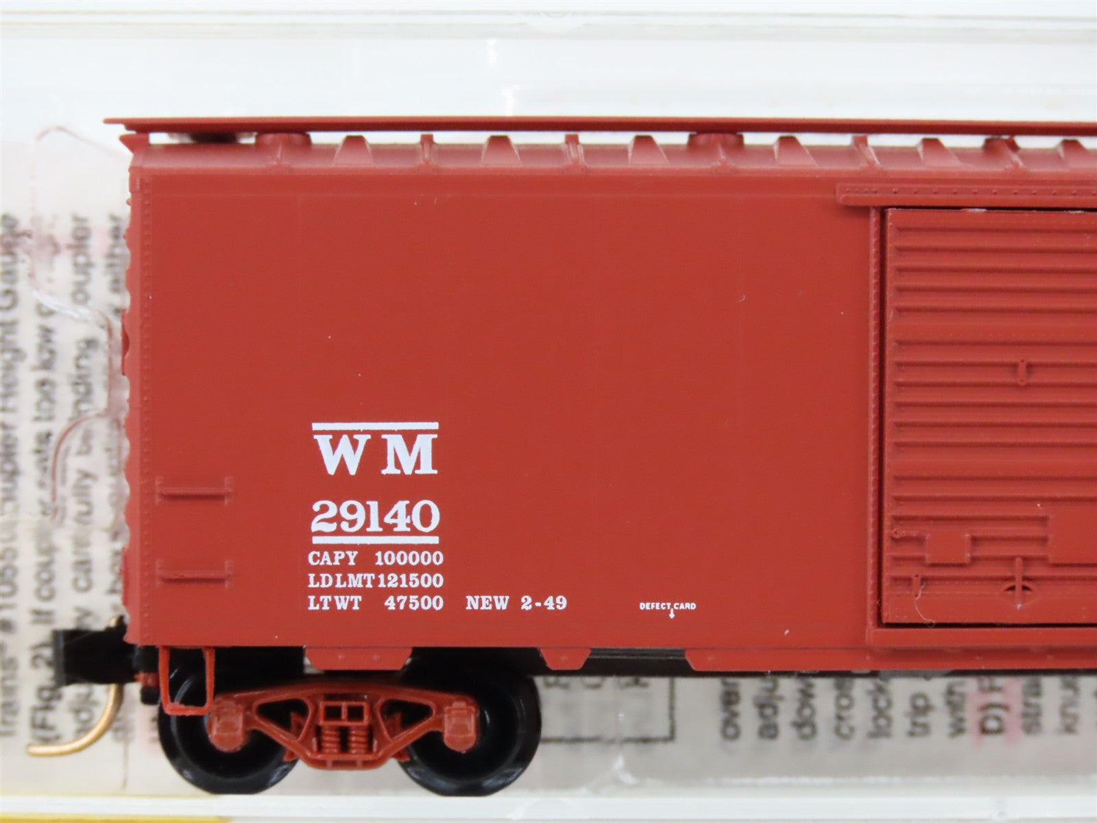 N Scale Micro-Trains MTL 20396 WM Western Maryland 40' Box Car 29140