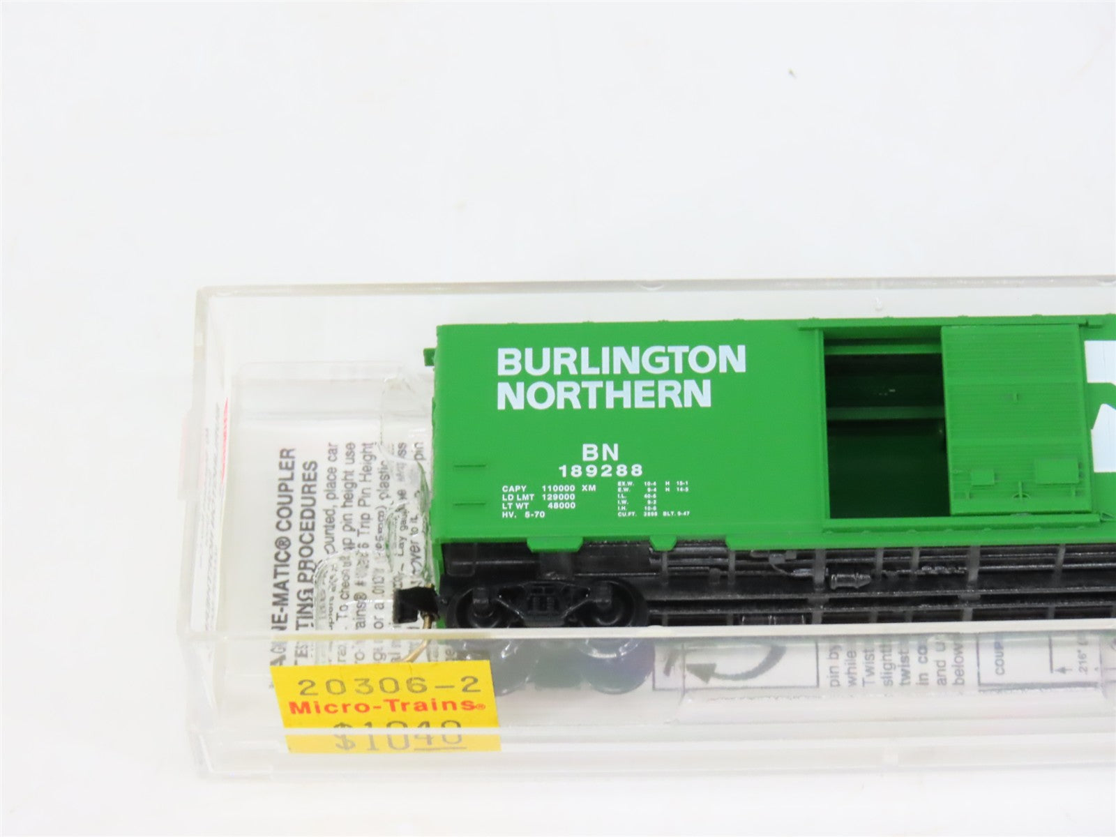 N Scale Micro-Trains MTL 20306/2 BN Burlington Northern 40' Box Car 189288