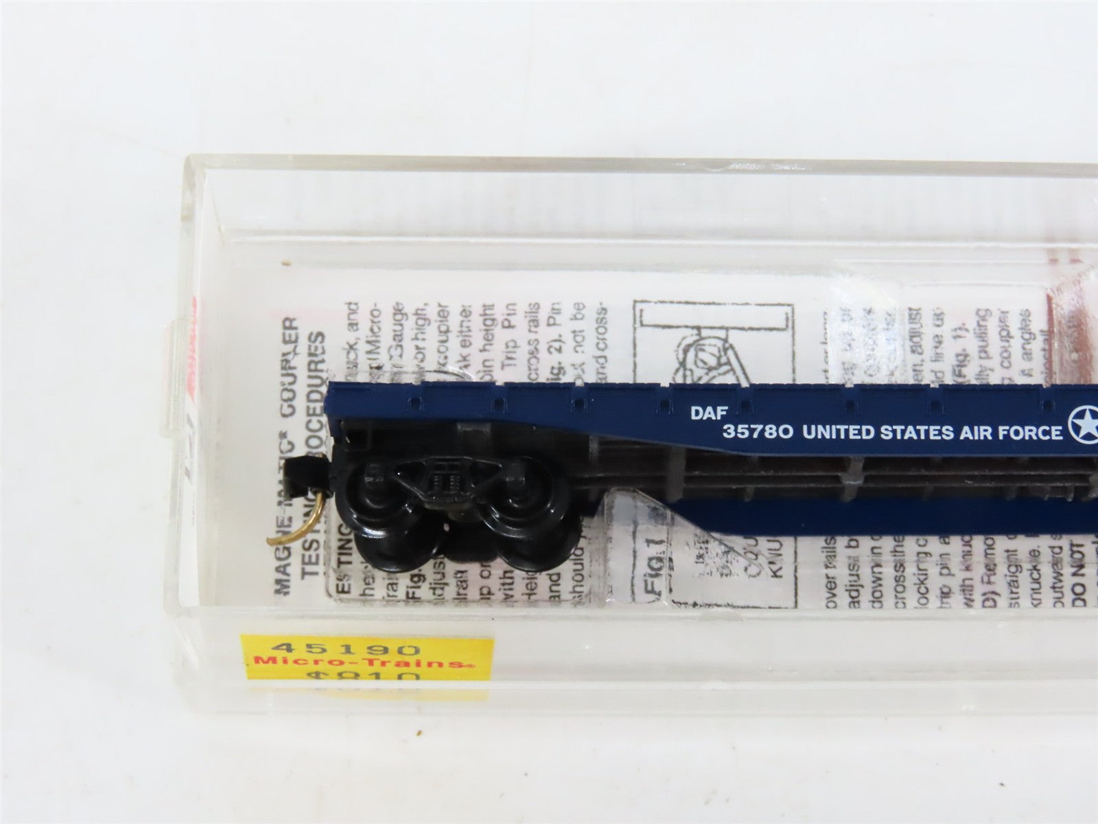 N Scale Micro-Trains MTL 45190 DAF U.S. Air Force 50' Fishbelly Flat Car 35780