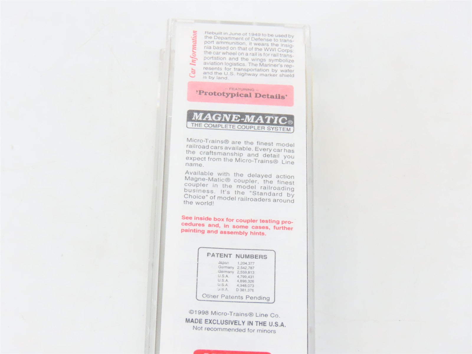 N Scale Micro-Trains MTL 20456 USAX United States Army 40' Box Car 24678