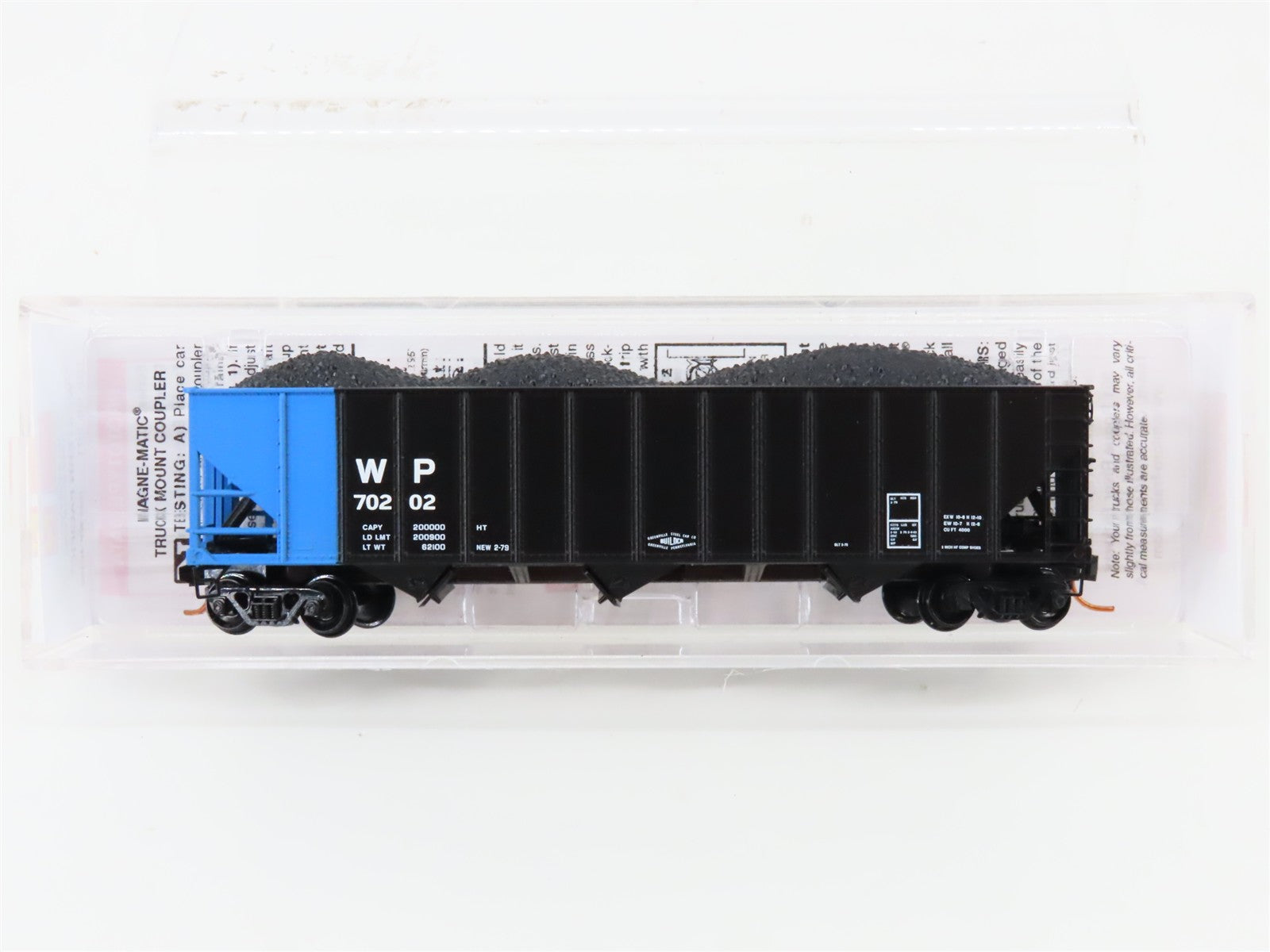 N Scale Micro-Trains MTL 10800201 WP Western Pacific 3-Bay Hopper 70202