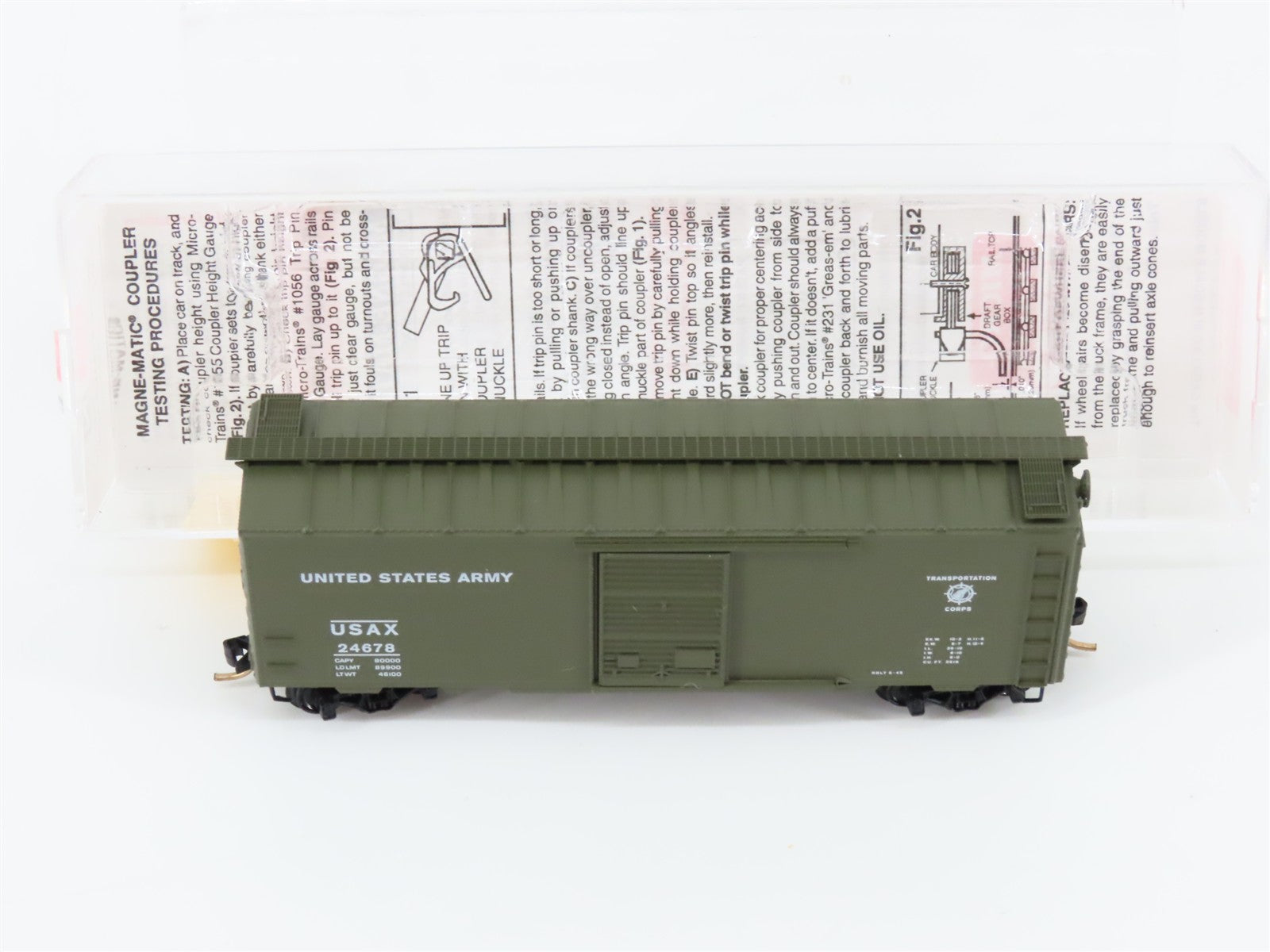 N Scale Micro-Trains MTL 20456 USAX United States Army 40' Box Car 24678