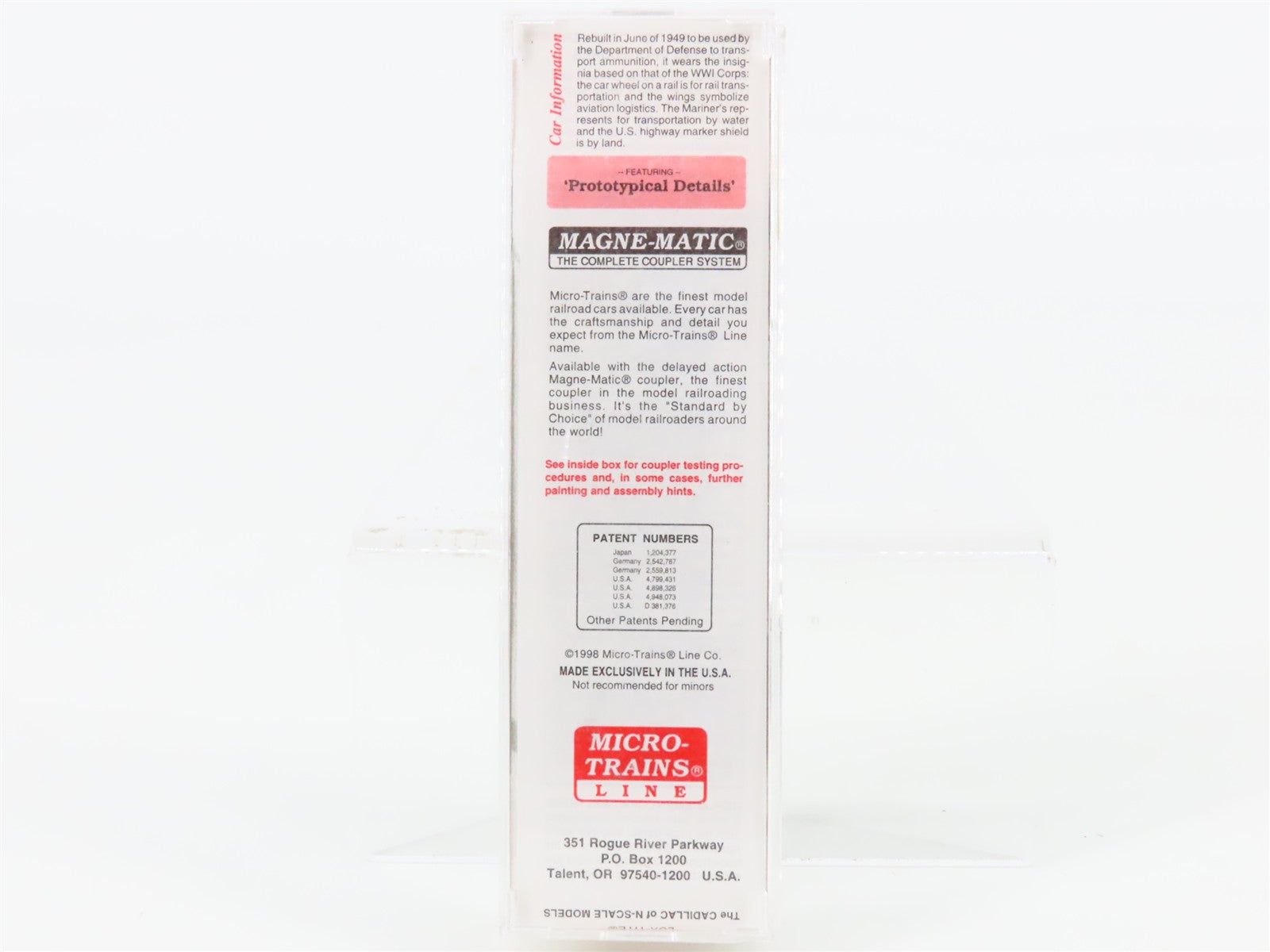 N Scale Micro-Trains MTL 20456 USAX United States Army 40' Box Car 24678