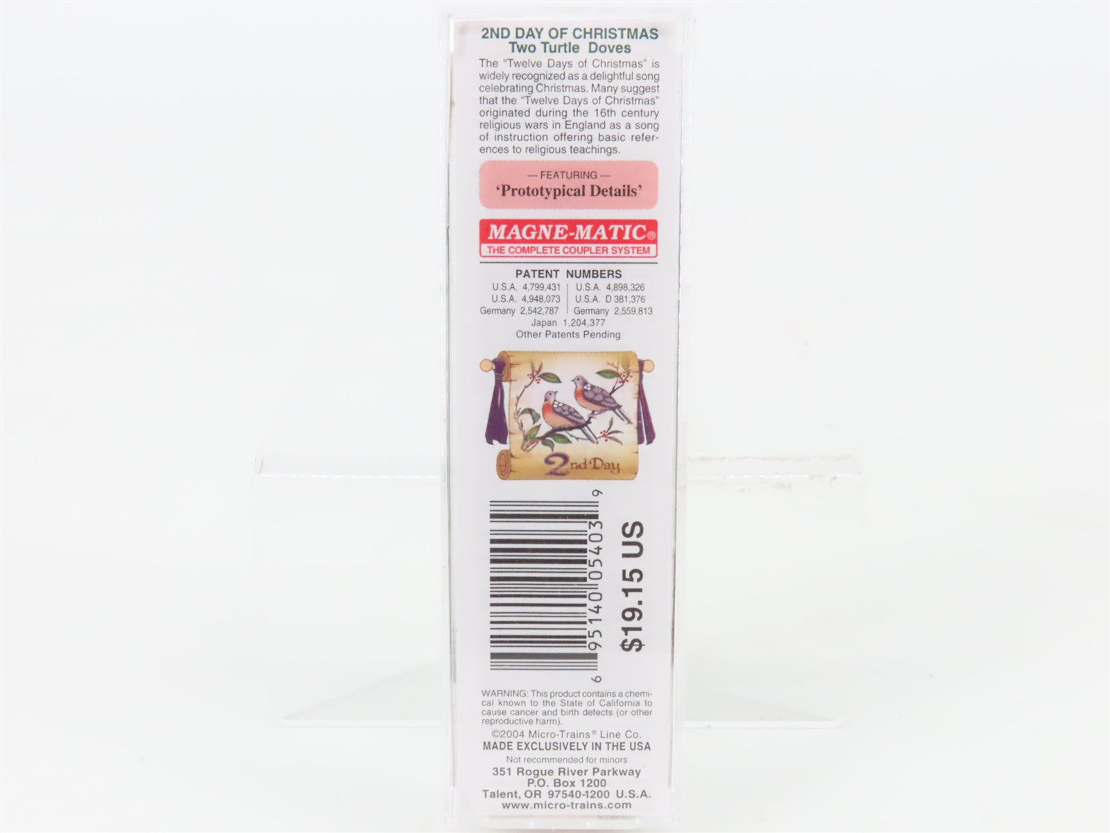 N Scale Micro-Trains MTL 21502 TDOC Twelve Days of Christmas 40' Box Car 02