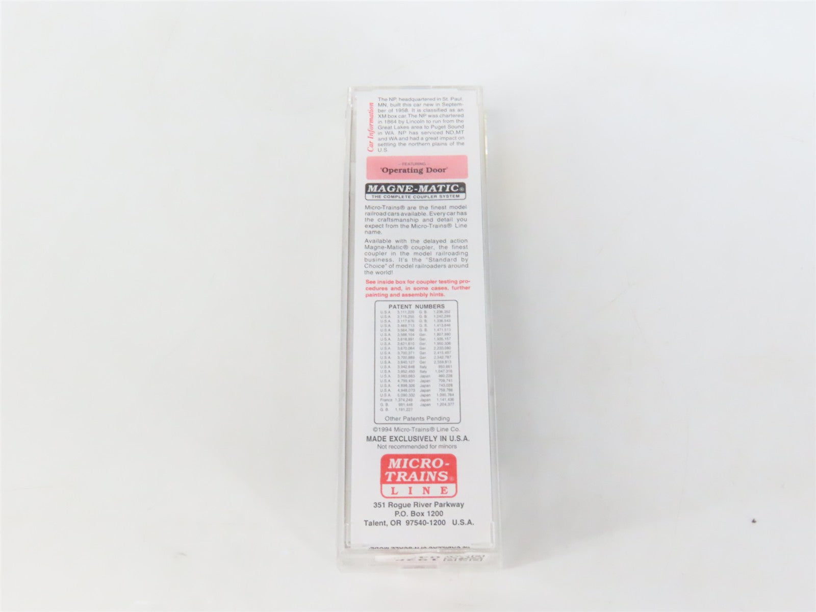 N Scale Micro-Trains MTL 22040 NP Northern Pacific 40' Box Car 8345