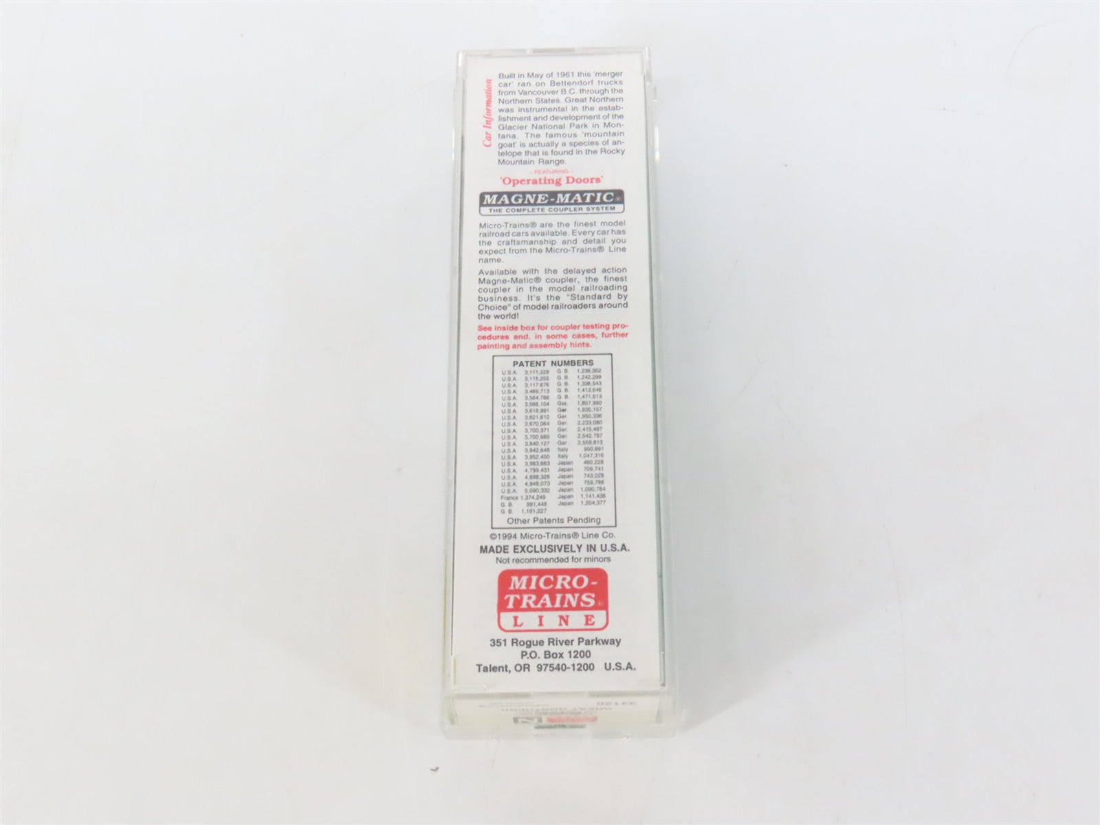 N Scale Micro-Trains MTL 33120 GN Great Northern 50' Box Car 36263
