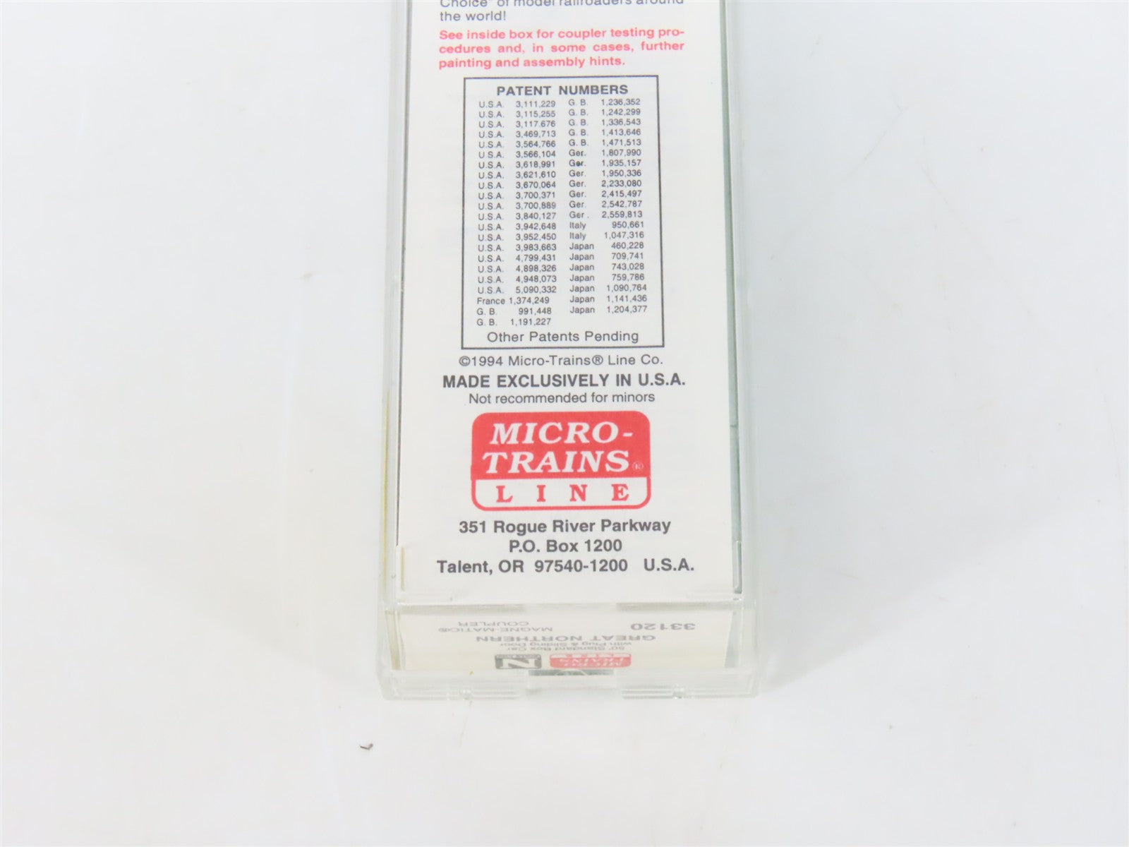 N Scale Micro-Trains MTL 33120 GN Great Northern 50' Box Car 36263