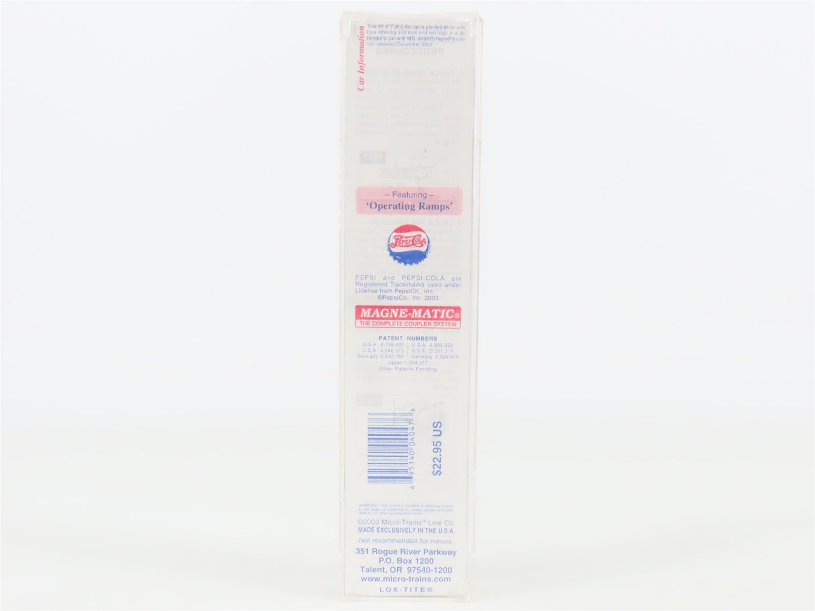 N Scale Micro-Trains 71060 PC Pepsi 89' TOFC Flat Car 710103 RTR