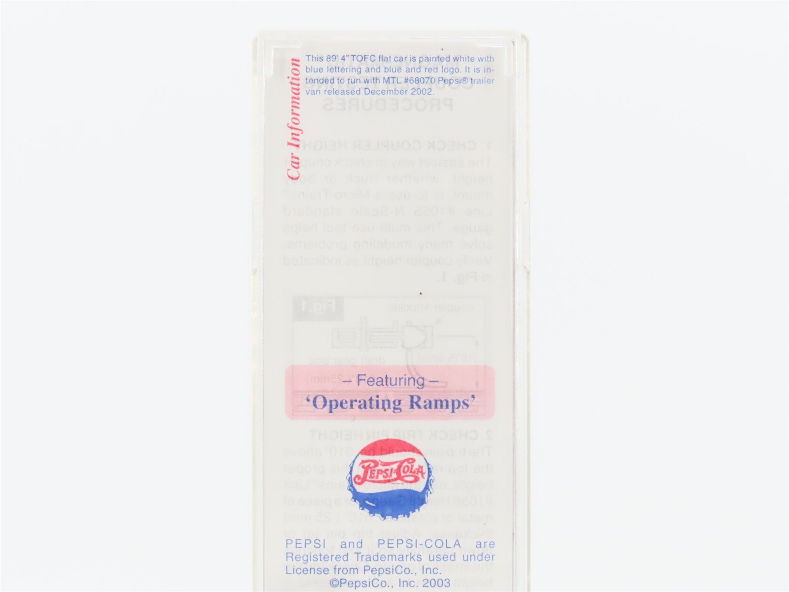 N Scale Micro-Trains 71060 PC Pepsi 89' TOFC Flat Car 710103 RTR