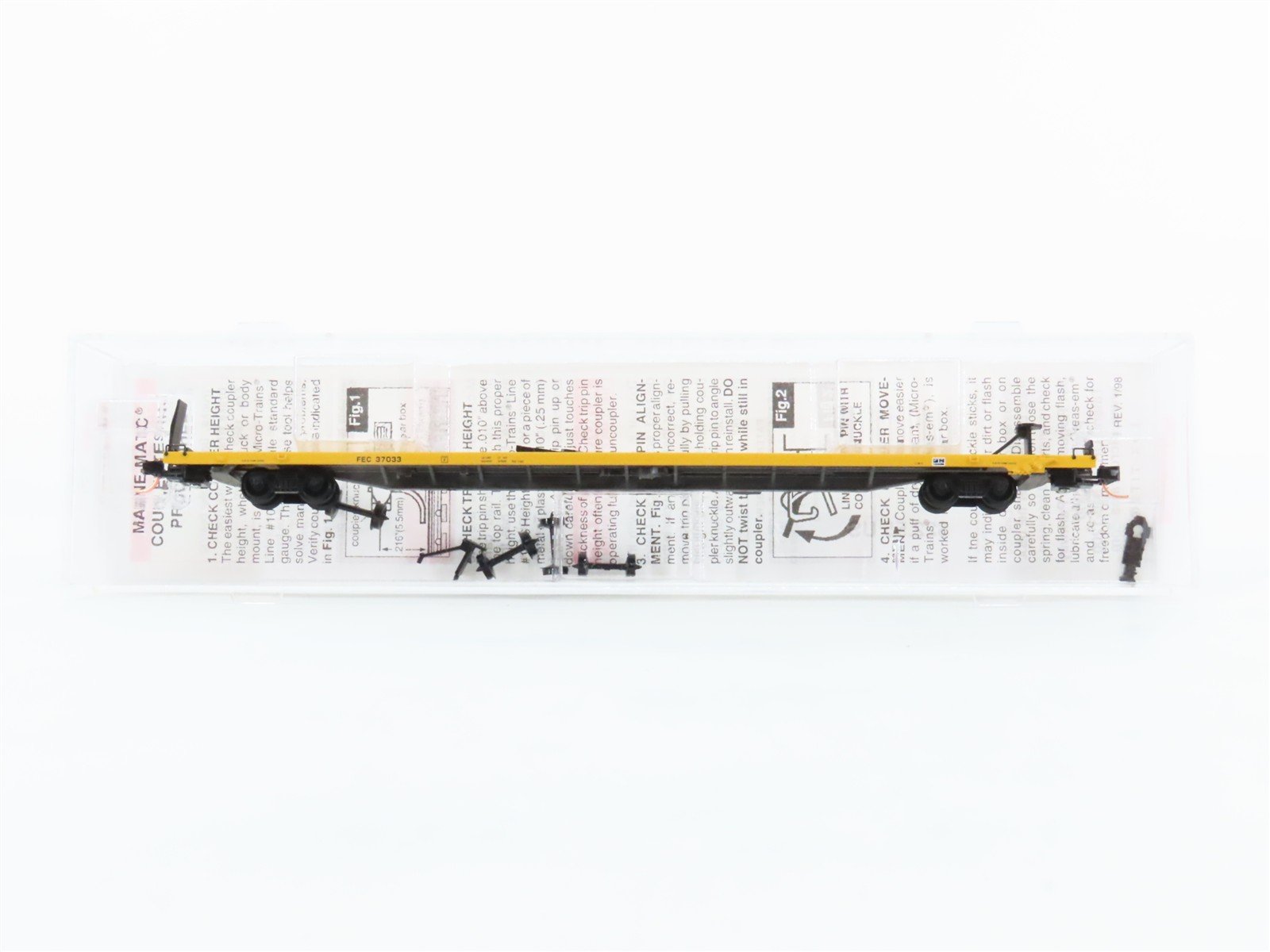 N Scale Micro-Trains 71070 FEC Florida East Coast 89' TOFC Flat Car 37033 RTR