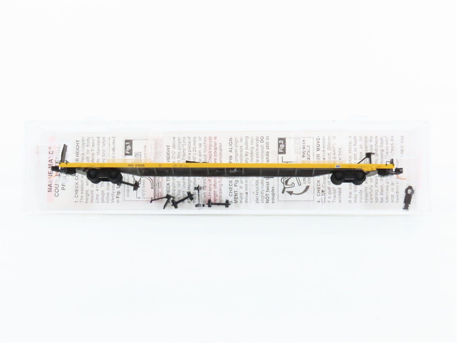 N Scale Micro-Trains 71070 FEC Florida East Coast 89' TOFC Flat Car 37033 RTR