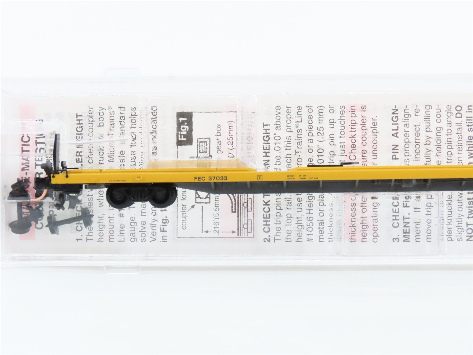N Scale Micro-Trains 71070 FEC Florida East Coast 89' TOFC Flat Car 37033 RTR
