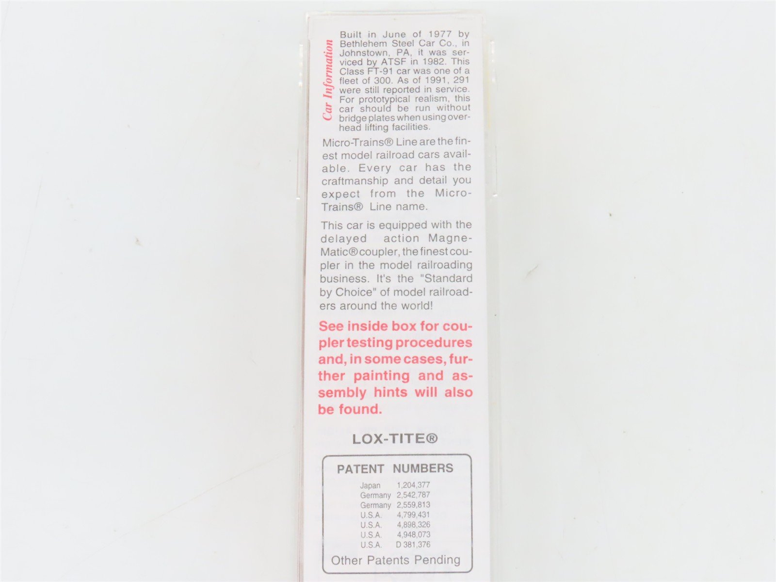 N Scale Micro-Trains 71050 ATSF Santa Fe 89' Flat Car 295009 RTR