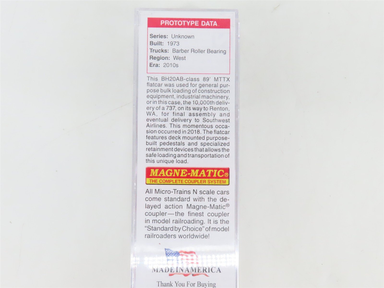 N Scale Micro-Trains 07151854 MTTX BNSF Railway 89' TOFC Flat Car 971483 RTR