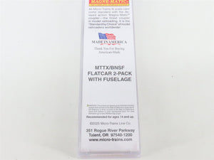 N Scale Micro-Trains 07151854 MTTX BNSF Railway 89' TOFC Flat Car 971483 RTR
