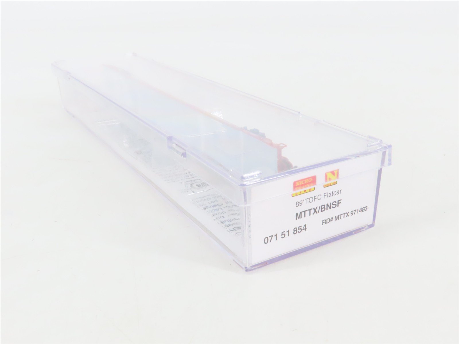N Scale Micro-Trains 07151854 MTTX BNSF Railway 89' TOFC Flat Car 971483 RTR