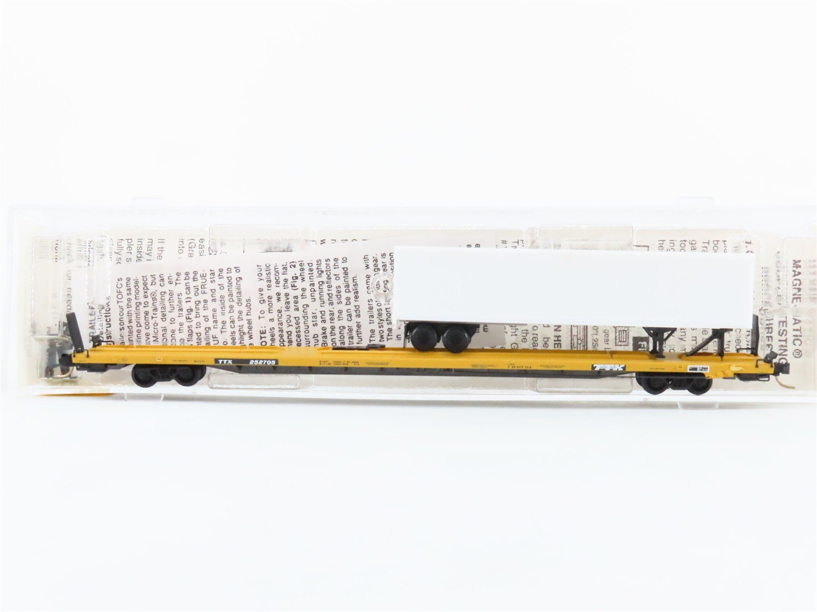 N Scale Micro-Trains 71524 Trailer Train 89' TOFC Flat Car with 45' Trailer RTR