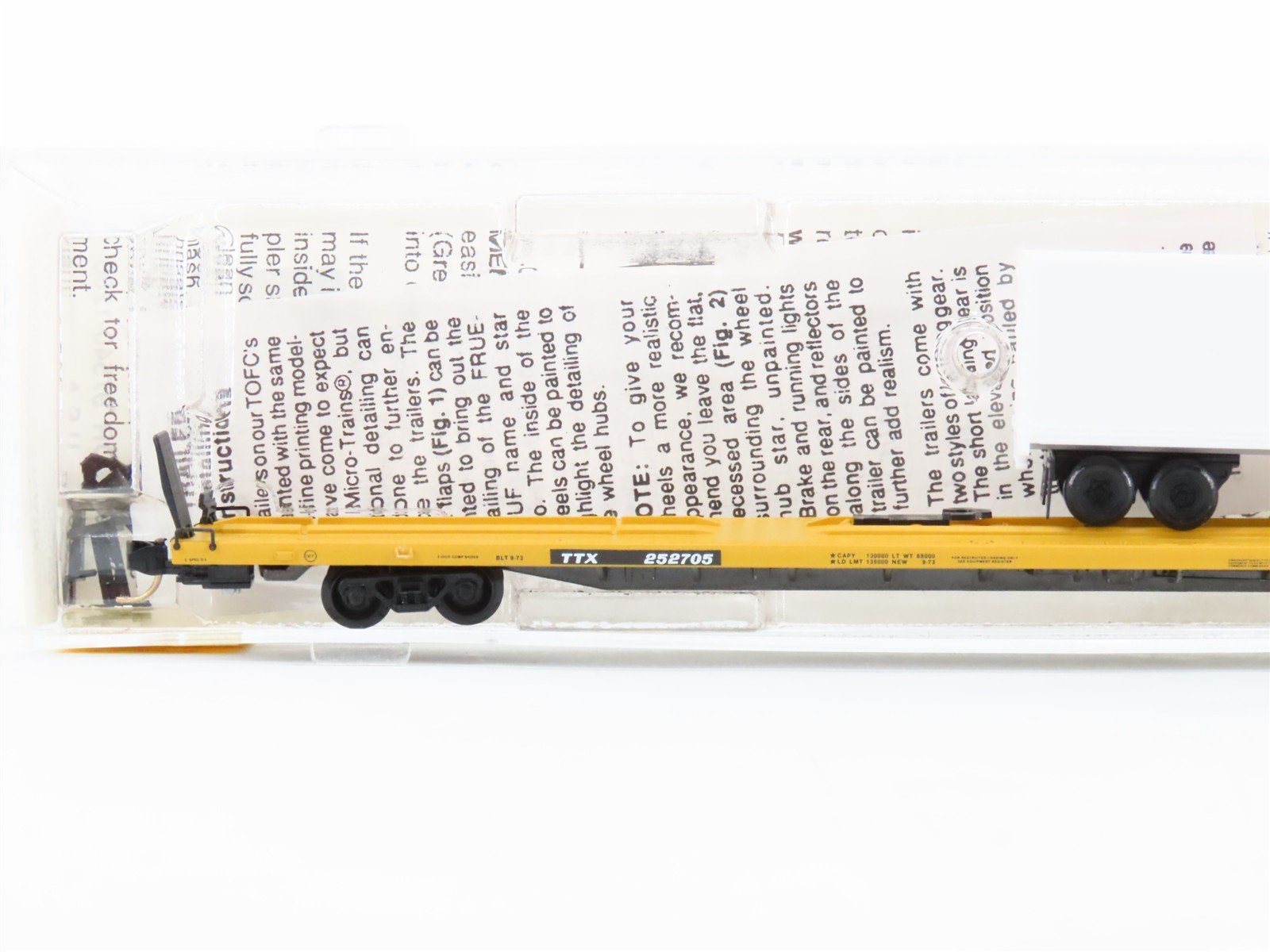 N Scale Micro-Trains 71524 Trailer Train 89' TOFC Flat Car with 45' Trailer RTR