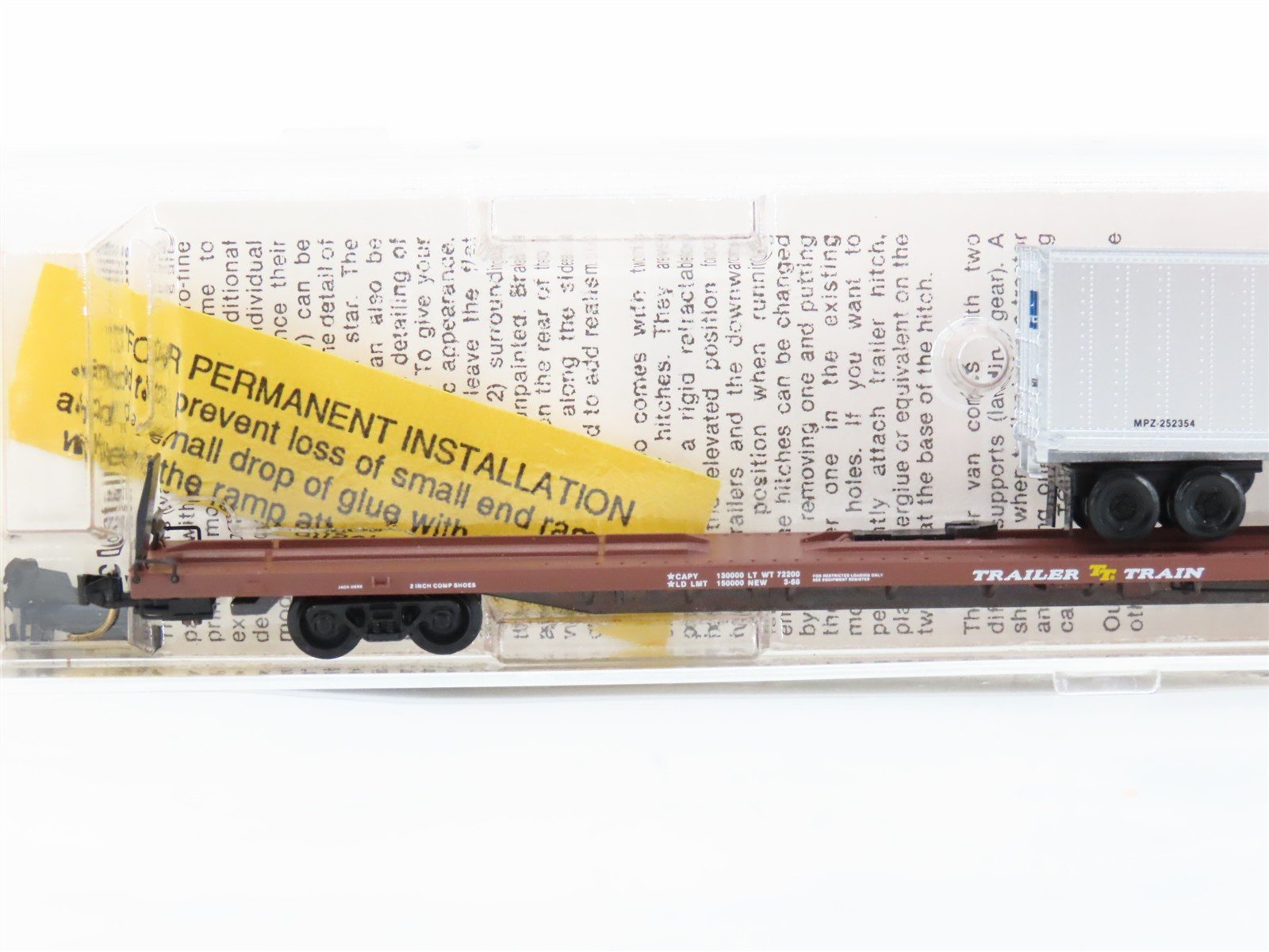 N Scale Micro-Trains 71014 TTX Trailer Train 89' Flat Car w/ 45' Van Trailer RTR