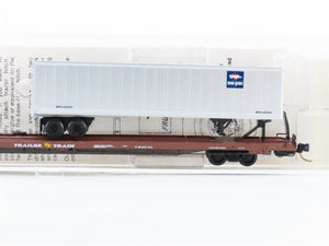 N Scale Micro-Trains 71014 TTX Trailer Train 89' Flat Car w/ 45' Van Trailer RTR