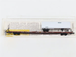 N Scale Micro-Trains 71013 Trailer Train 89' Flat Car with 40' Van Trailer RTR
