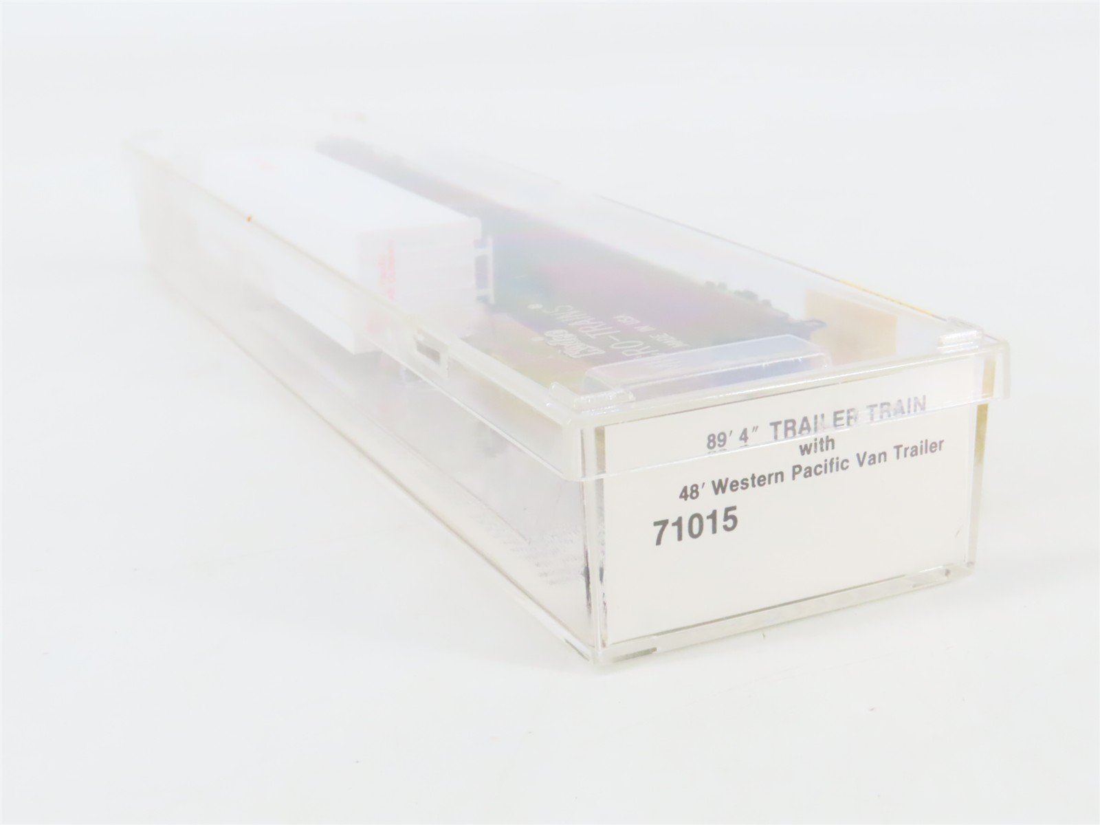 N Scale Micro-Trains 71015 TTAX Trailer Train 89' Flat Car with Van Trailer RTR