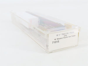 N Scale Micro-Trains 71015 TTAX Trailer Train 89' Flat Car with Van Trailer RTR