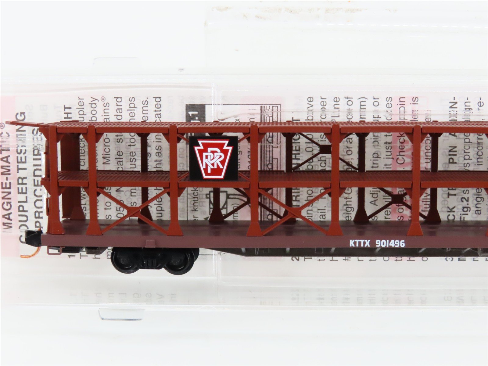 N Scale Micro-Trains MTL 112030.1 KTTX PRR 89' Tri-Level Open Auto Rack #901496