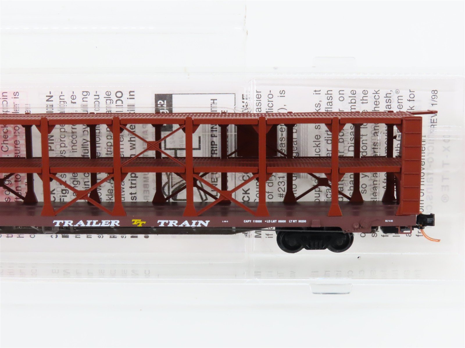 N Scale Micro-Trains MTL 112030.1 KTTX PRR 89' Tri-Level Open Auto Rack #901496