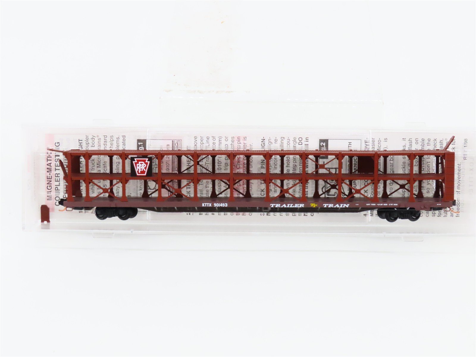 N Scale Micro-Trains MTL 112030.2 KTTX PRR 89' Tri-Level Open Auto Rack #901493