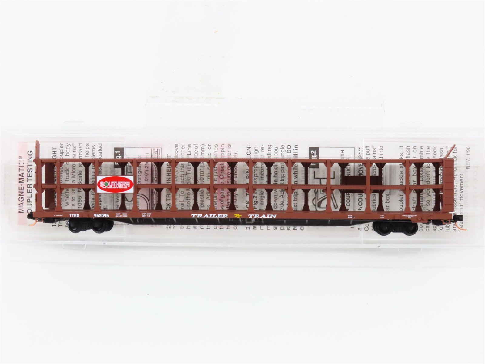 N Micro-Trains MTL 112010 TTRX Southern 89' Tri-Level Open Auto Rack #962096