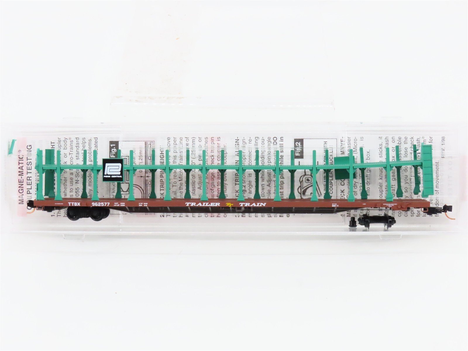 N Micro-Trains MTL 112520 TTBX PC Penn Central 89' Bi-Level Auto Rack #962577