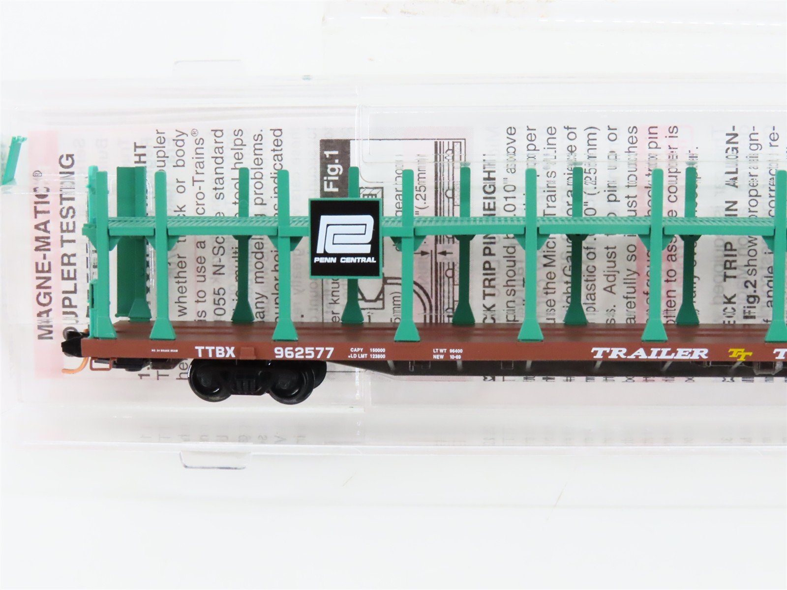 N Micro-Trains MTL 112520 TTBX PC Penn Central 89' Bi-Level Auto Rack #962577